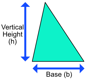 Area of a triangle half base x height