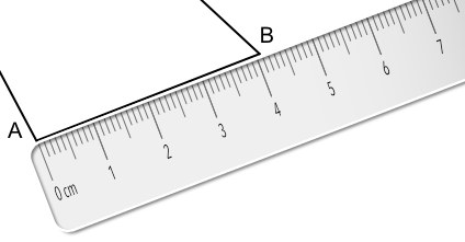 Measurement of a side 4.1 cm