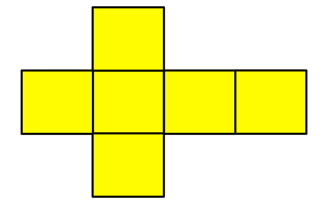 Cube as a net in plan form