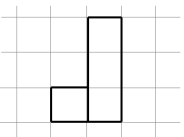 Side view of shape arranged in blocks