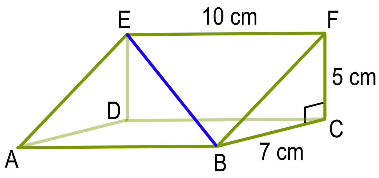 Line across the surface of a triangular prism