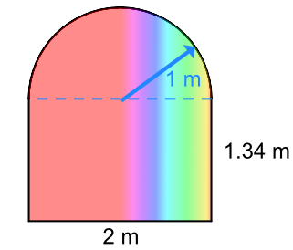 Area for a window with a semicircle answer